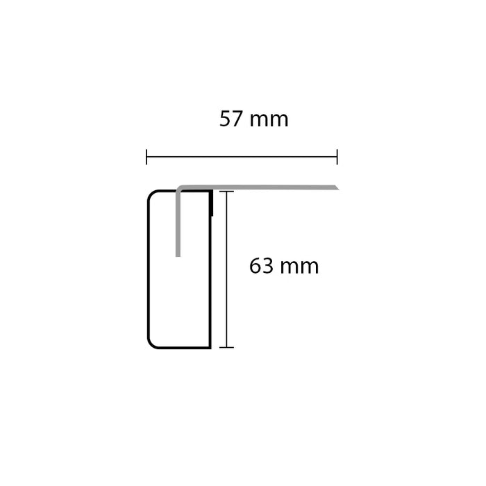 Uitlooptrede MexForm met aluminium profiel - Zilver