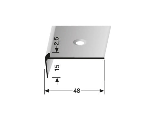 Trapneusprofiel 15 mm | voor 2.5mm PVC | Brons | 250cm