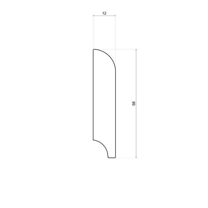 Franse houten plint 13x60 mm Ahorn onbewerkt