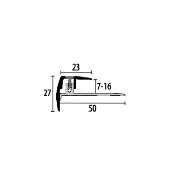 Trapkantprofiel 7 tot 16 mm