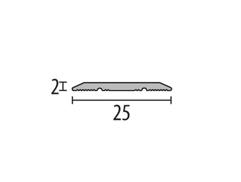 Dilatatieprofiel 25mm breed | RVS Geborsteld | Glad design | zelfklevend | 300cm